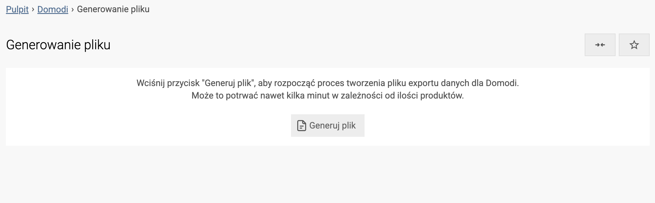 Wygeneruj ofertę sklepu internetowego do Domodi